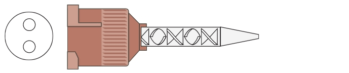 Mischkanülen braun/brun 1:1 spitz, kurz, Typ 9 (Fit Test C&amp;B)