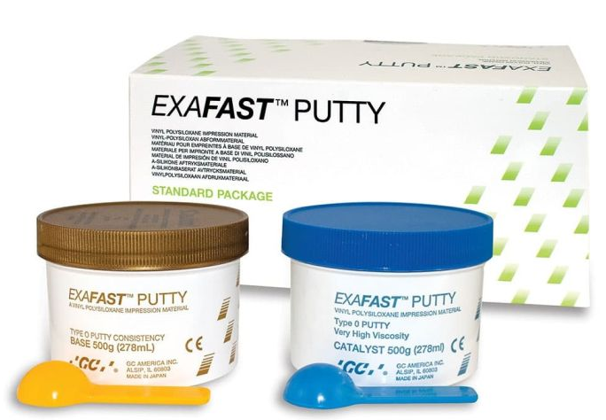 GC Exafast Putty, Basis blau + Katalysator gelb