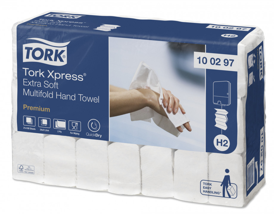 Papierhandtücher Tork Xpress® Multifold Handtuch 21.2x34 extra weiches