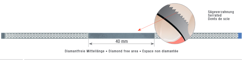 Diamantstreifen, Sägeverzahnung, perforiert, 3.75mm (gelb)