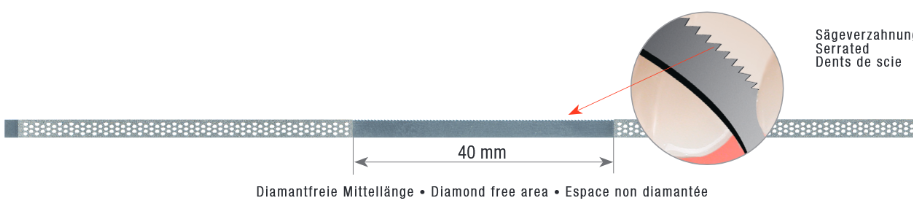 Diamantstreifen perforiert 45µm blau