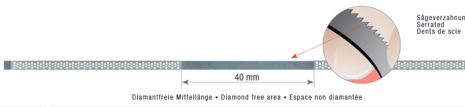 Diamantstreifen perforiert 30µm rot