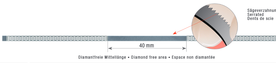 Diamantstreifen perforiert 15µm gelb