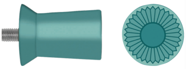 PROPHY CUPS - SCREW TYPE - SOFT, RIBBED. Turquoise. Pack of 120