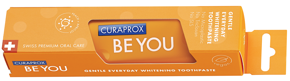 Curaprox BE YOU Singlepack Pfirsich+Aprikose Zahnpasta, orange