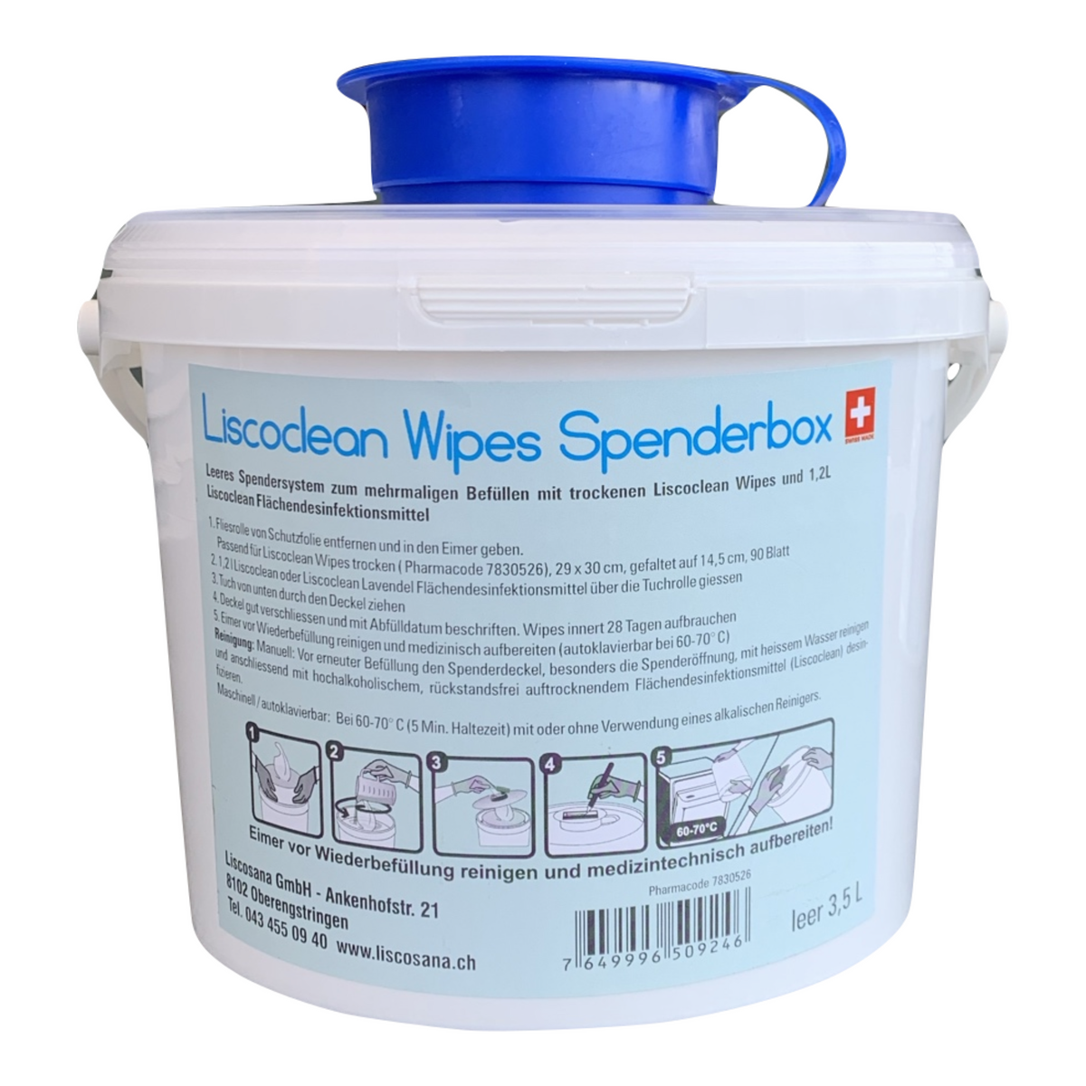 Liscoclean Wipes Spenderbox 3.5 L leer