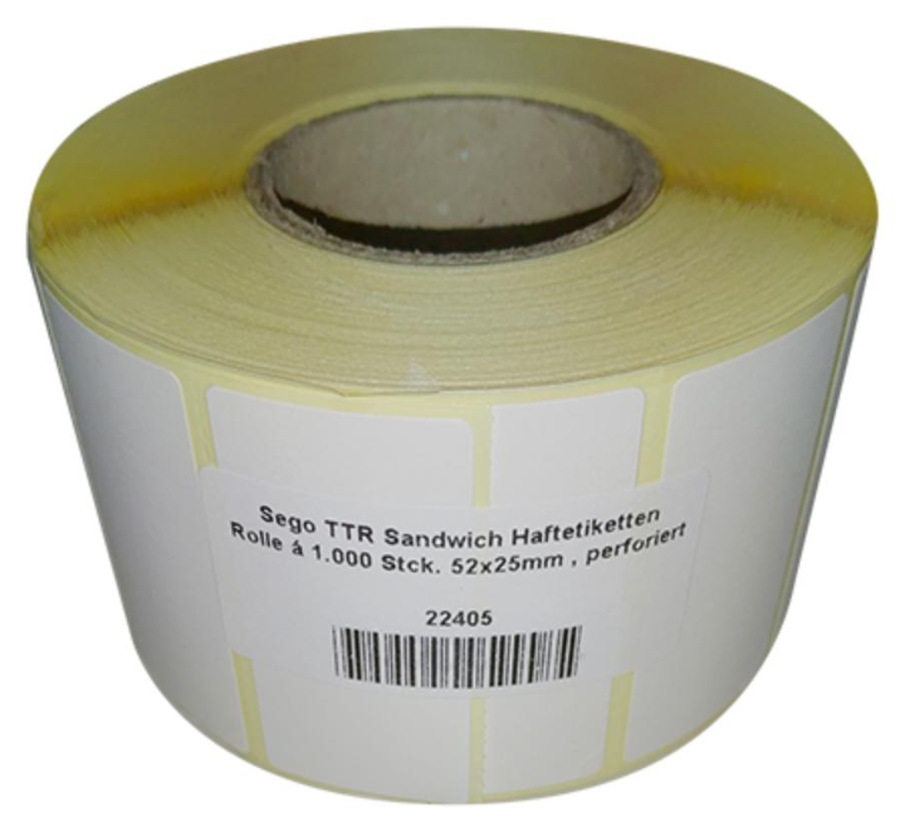 Segosoft TTR Sandwich Etiketten 52x25mm